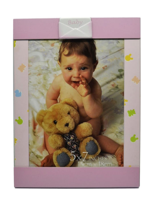 Ankor Φάκελος Baby Παιδική Κορνίζα Μεταλλική Ροζ 10x15cm