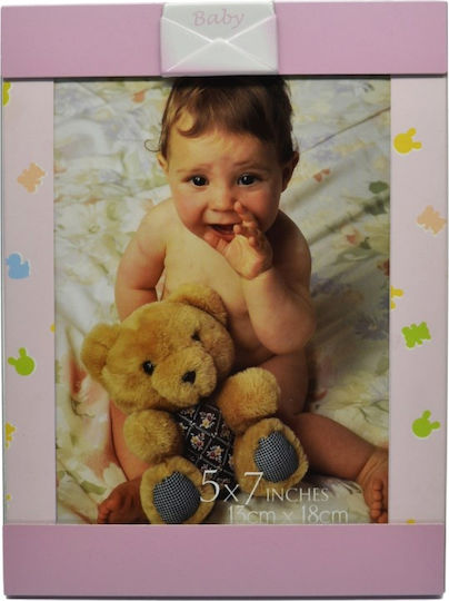 Ankor Φάκελος Baby Παιδική Κορνίζα Μεταλλική Ροζ 10x15cm