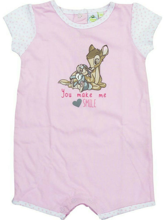 Disney Φορμάκι AQE0602A Baby Bodysuit Set Short-Sleeved Pink