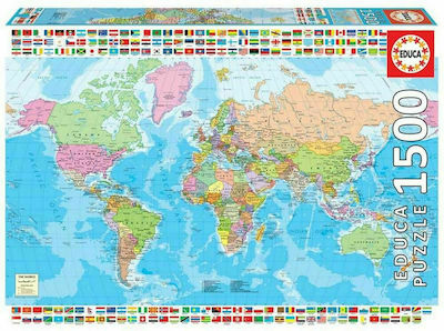 Political Worldmap Puzzle 2D 1500 Pieces