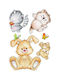 Ango Autocolant Decorativ pentru Copii Perete Cute Animals XL 67x100buc 12buc