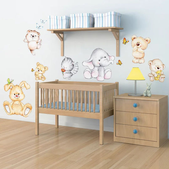 Ango Kids Vinyl Wall Sticker Cute Animals XL 67x100cm 12pcs