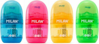 Milan Capsule Ξύστρα Βαρελάκι με Γόμα (Διάφορα Χρώματα)