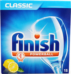 Finish Powerball Classic 15 Κάψουλες Πλυντηρίου Πιάτων με Άρωμα Λεμόνι