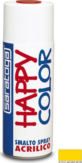 Saratoga Spray Farbe Happy Color Acrylic mit Metallisch Effekt Zitronengelb RAL 1023 400ml
