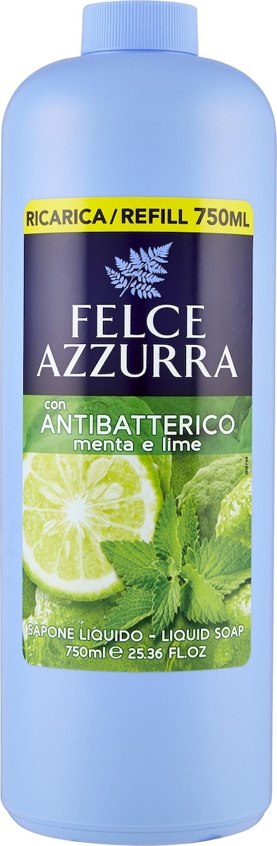 Felce Azzurra Mint & Lime Refill Antibacterial Liquid Soap Refill 750ml