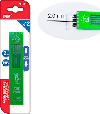 Madrid Papel 12 Pachete x 12 Mine Creion Mecanic Grosime 2mm Tipul HB