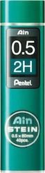 Pentel 40 Verpackungen x 40 Minen für Bleistifte Ainstein Stärke 0.5mm Typ 2H