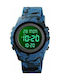 Skmei Digital Uhr Batterie mit Blau Kautschukarmband 1631 - Blue Camouflage