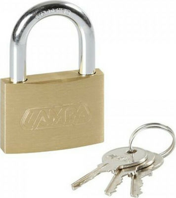 Lampa Standard Steel Padlock Brass with Key 50mm 50mm