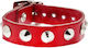 Rimba 1-Row Conical Studded Leather Bracelet Buckle Κολάρο σε Κόκκινο Χρώμα