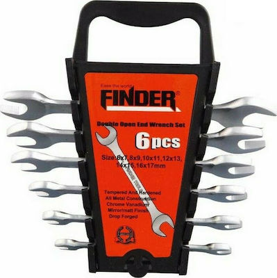 Finder Set of 6 German Wrenches with Head Sizes from 7mm to 17mm