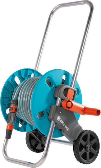 Gardena Classic Aquaroll Wheeled Garden Hose Reel with Hose 20m with Rewind Handle