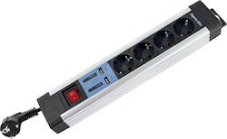 REV Power Strip 4 Positions with 2 USB-A and Switch