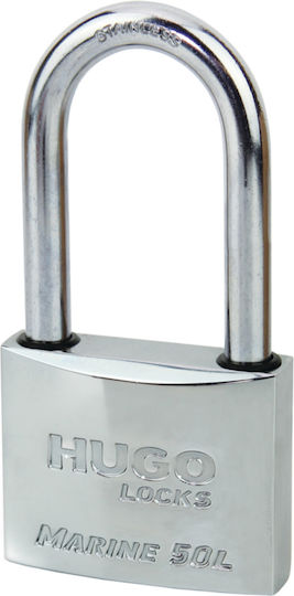 Hugo Locks Marine L Ατσάλινο Λουκέτο Μακρύλαιμο με Κλειδί 40mm