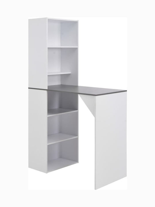 Table Bar Collapsible Wooden White 115x59x200cm