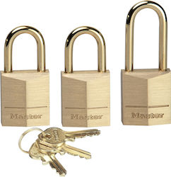 Master Lock 3115EURD Steel Padlock Brass with Key 15mm 3pcs 311515112