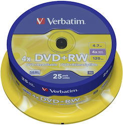 Verbatim Rewritable DVD+RW 4.7GB 25pcs