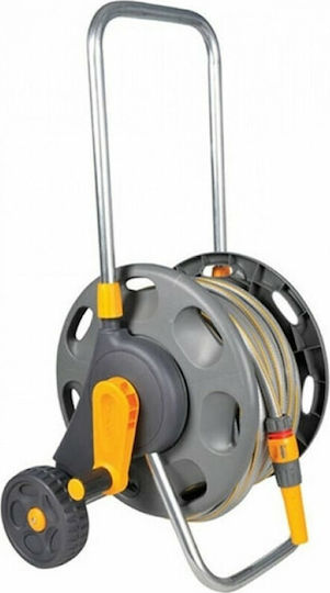 Hozelock Wheeled Garden Hose Box for Hose up to 60m with Rewind Handle
