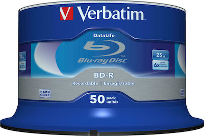 Verbatim Recordable BD-R 6x 25GB Cake Box 50pcs