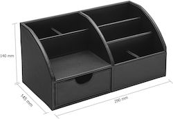 Leather Desk Organizer in Black Color 1pcs 29x15x14cm Leather Desk Organizer in Black Color 1pcs 29x15x14cm