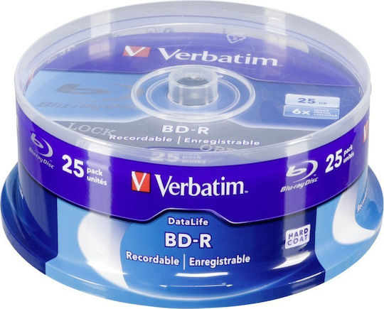 Verbatim Recordable BD-R 6x 25GB Cake Box 25pcs