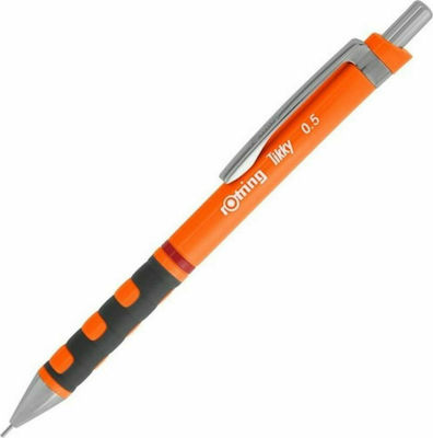 Rotring Tikky Creion mecanic de desen Plastic 0.5mm cu Radiera Neon Orange