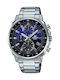 Casio Edifice Herrenuhr 43.8mm Chronograph Batterie mit Silber Metallarmband