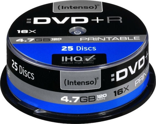 Intenso Inscripționabile DVD+R 16x 4.7GB Cutie pentru prăjituri 25buc