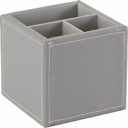 Lederne Stiftehalter in Gray Farbe 10x10x10cm.