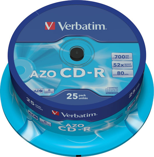 Verbatim Recordable CD-R 52x 700MB Cake Box 25pcs