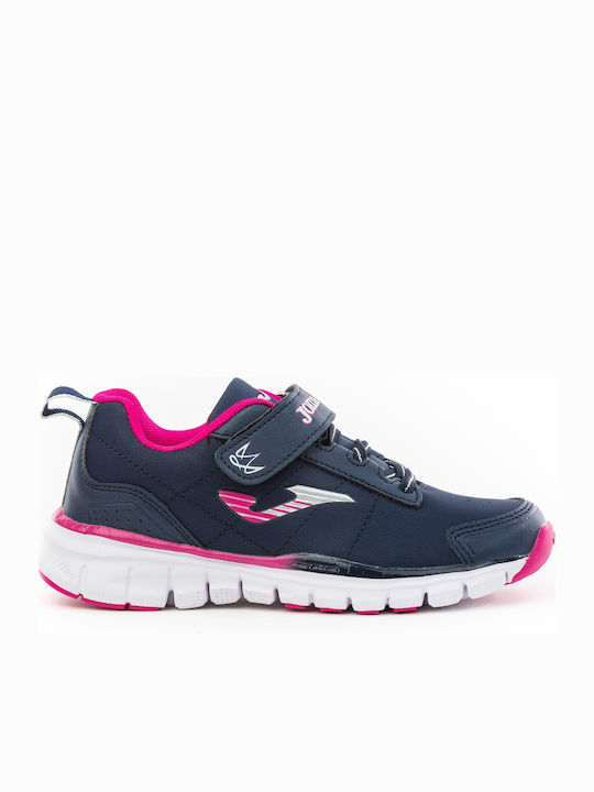 Tempo Jr Kids Sports Shoes Running with Hoop & Loop Closure Navy Blue