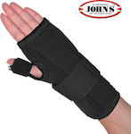 Johns 120113 Wrist Splint with Thumb Right Side Neoprene Black