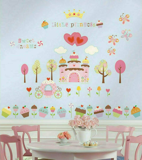 RoomMates Decor Kids Wall Decor Sticker Princess Castle RMK1605 24x25cm 56 Pieces