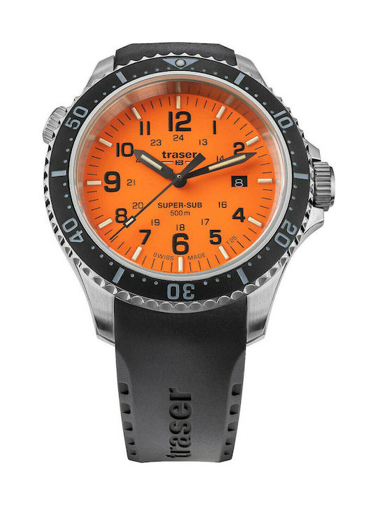Traser P67 H3 T25 Men's Watch 46mm Battery with Black Rubber Strap
