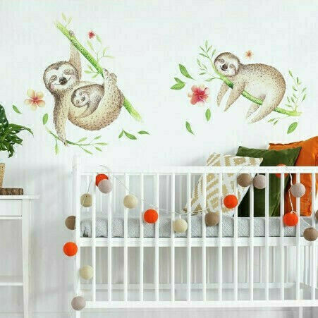 RoomMates Decor Детска стикерна за стена Стена Lazy Sloth 44x16бр 34бр RoomMates Decor Детска стикерна за стена Стена Lazy Sloth 44x16бр 34бр