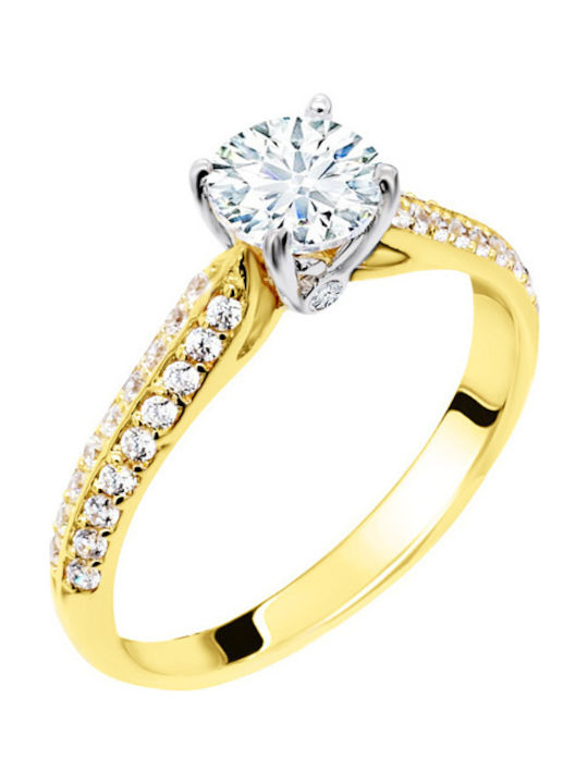 14K Gold solitaire ring