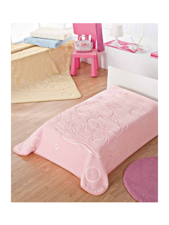 Piel SA Blanket Spanish Cot Bear 2 Velvet Beige 110x140cm