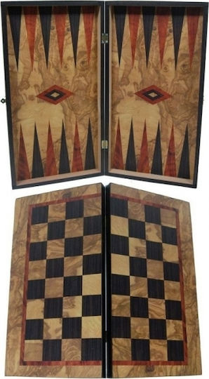 Backgammon/Chess Wood with Checkers 48x48cm