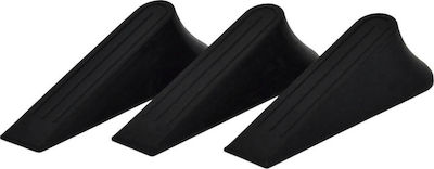 Door Wedge Plastic Black 3pcs