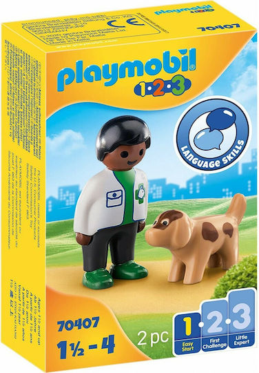 Playmobil 123 Vet with Dog pentru 1,5+ ani ani