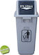 Ram Plastic Waste Bin 60lt Gray