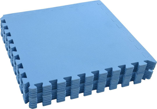 vidaXL EVA Gym Floor Puzzle Tatami Mat Blue 12pcs 60x60x1cm