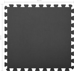 vidaXL Podele Puzzle de Gimnastică Negre 60x60x1cm 24buc