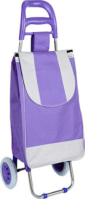 Fabric Shopping Trolley Foldable Purple