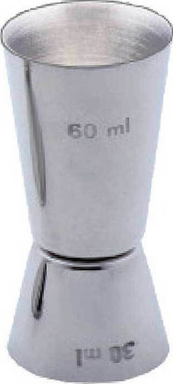 Novatex Διπλή Μεζούρα Ποτών με Χωρητικότητα 30/60ml Silver