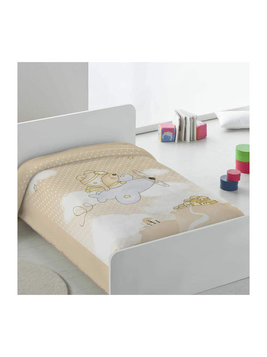 Piel SA Decke Kinderbett 6378 Plane Samt Beige 110x140cm