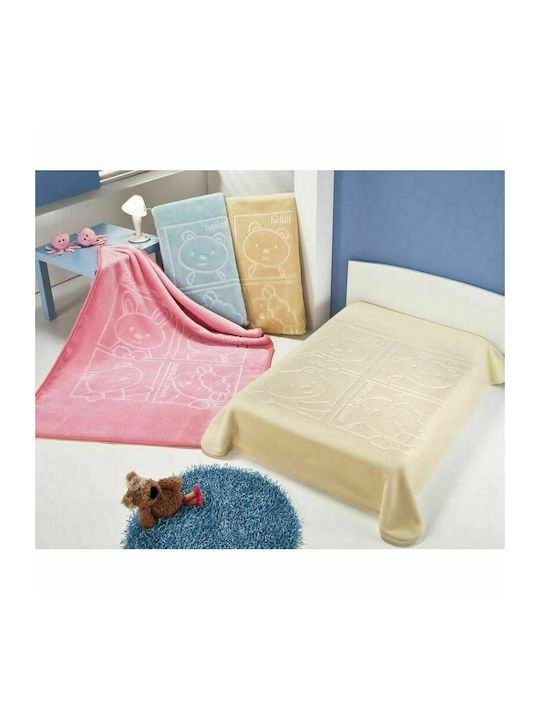 Piel SA Blanket Spanish Cot 6624 Square Velvet Beige 110x140cm