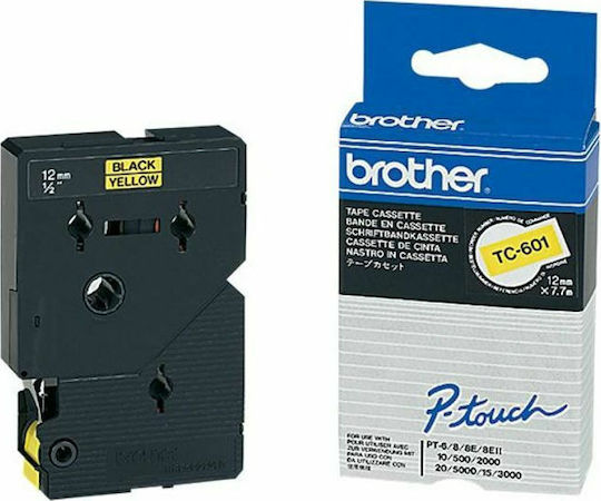 Brother Etikettenband 7.7m x 12mm in Gelb Farbe 1Stück