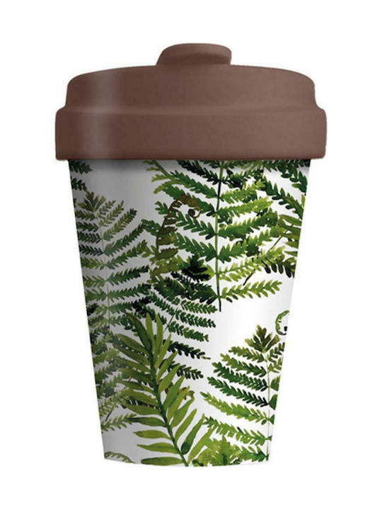 Chic Mic Leaves Bamboo Cup with Lid Green 400ml